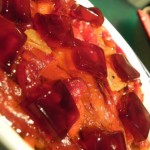 Roasted red peppers with peppers sauce jelly. Pimientos rojos asados con gelatina de su jugo.