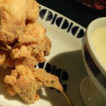 Rabit seeds with sparking garlic mayonnaise. Pipas de conejo con alioli espumoso.
