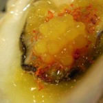 Ostra en escabeche de codorniz y perlas de azafrán. Creativa del momento. Cortesía de Tickets. Ostra en escabeche de codorniz y perlas de azafrán. Creativa del momento. Cortesía de Tickets.